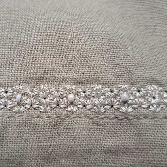 Vintage Erika Linen Button Up Midi Skirt With Detailed Hem - Picture 9 of 10